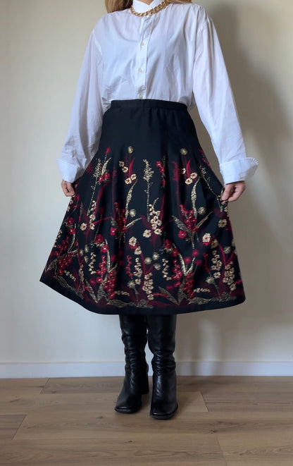Millefiori wool blend skirt