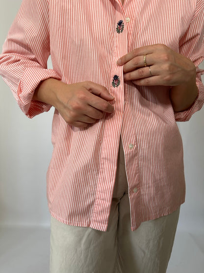 Funny red striped cotton shirt