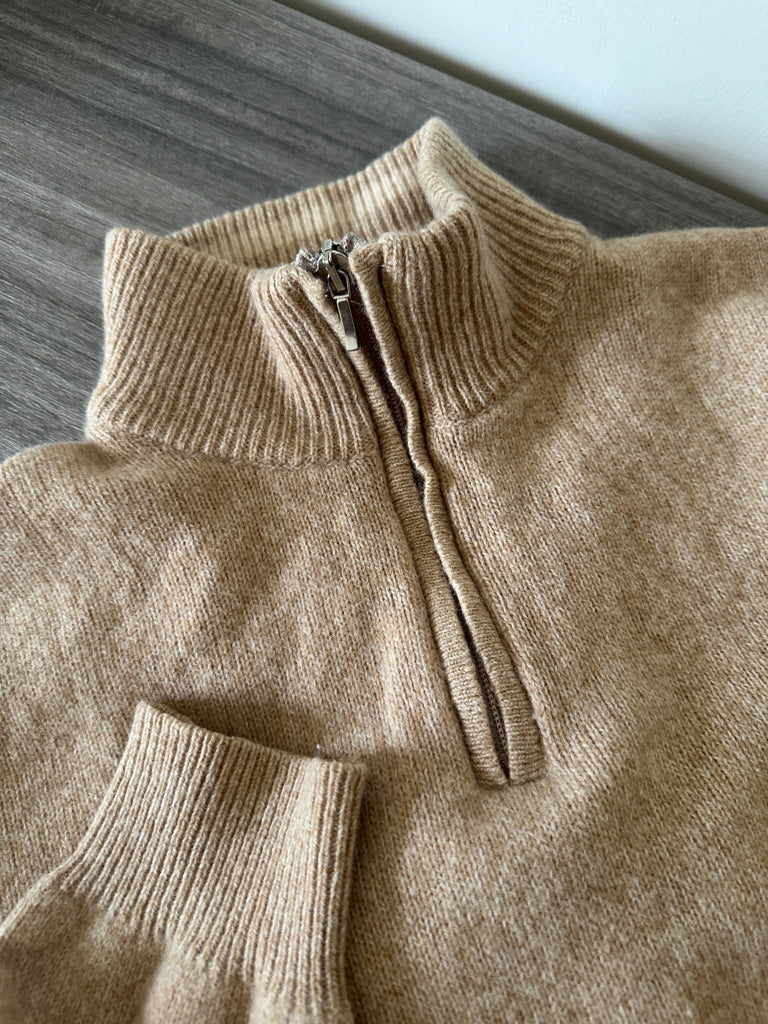 Front zipper cozy sweater