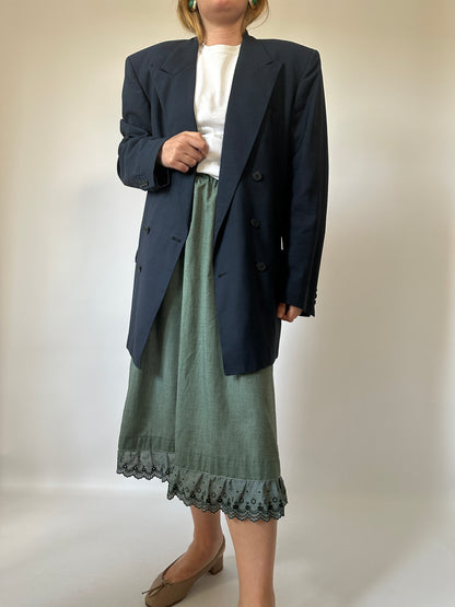 Pizzo cotton green olive skirt