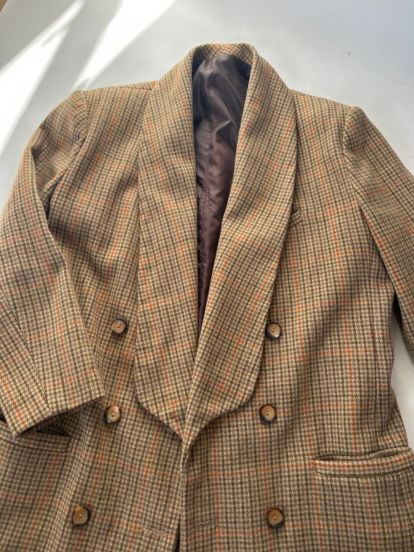 Pied de poule wool caban