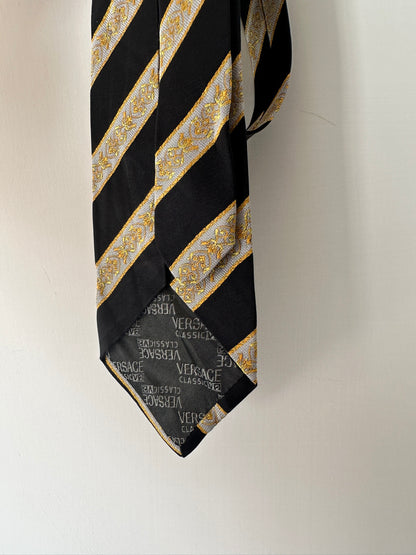 Versace logo silk tie
