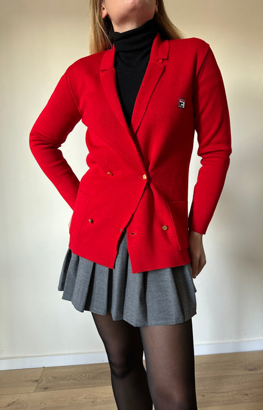 Wool red cardigan