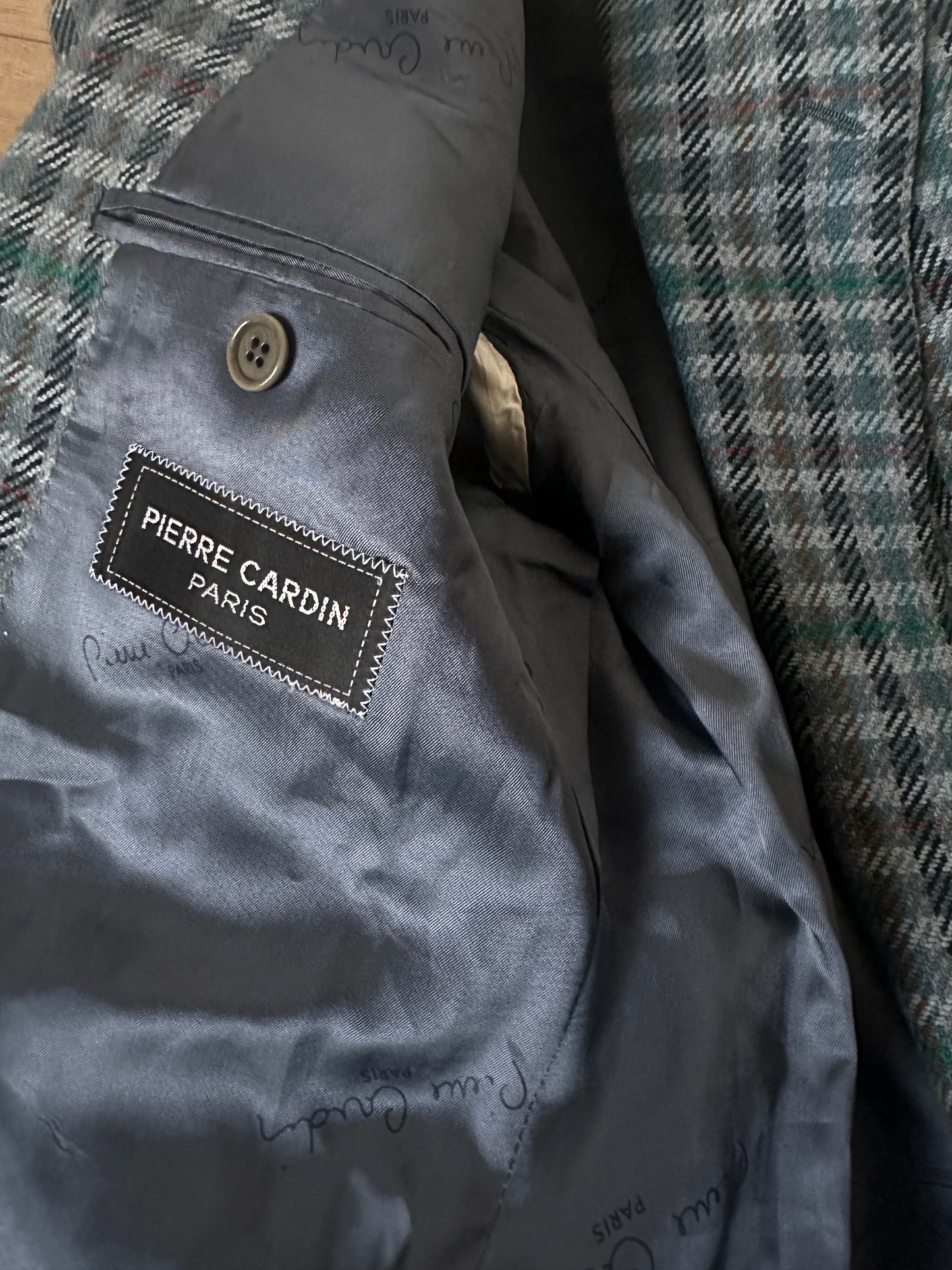PIERRE CARDIN checked wool blazer