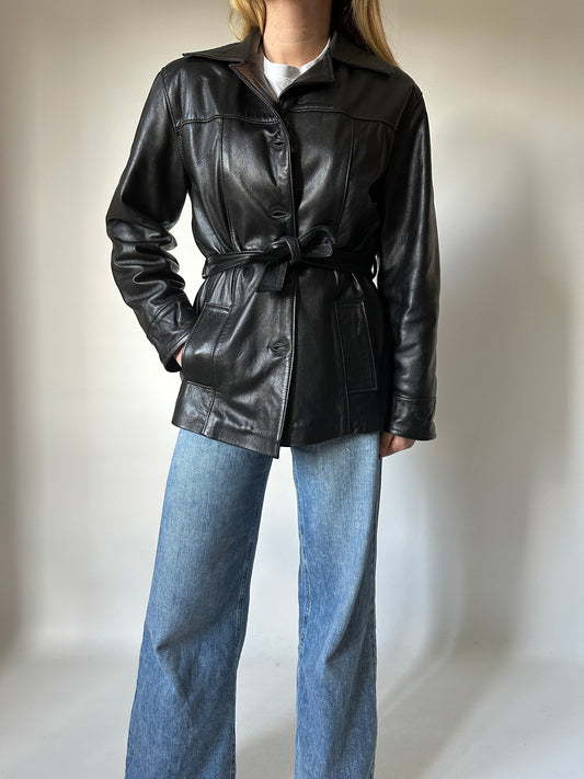 Anna Biagini black leather jacket