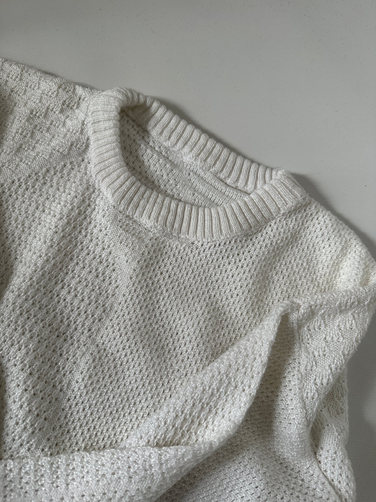 Pullover bianco filo di cotone