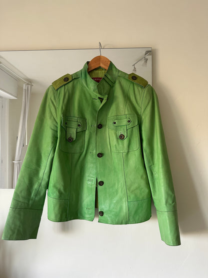 Lime cool real leather jacket