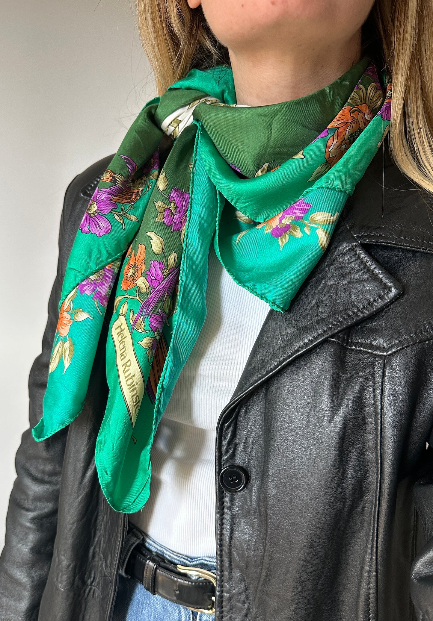 Floral 100% silk foulard