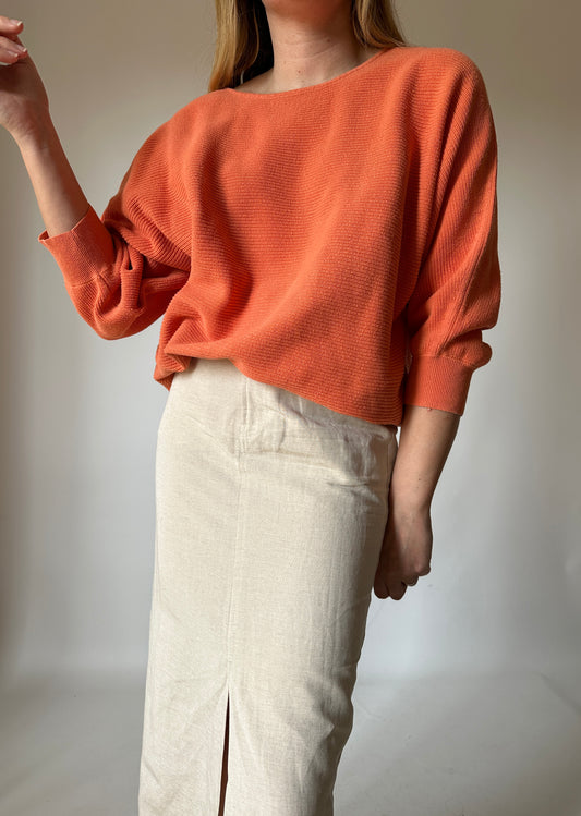 Orange cotton sweater