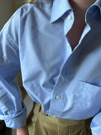 Oversize blue cotton shirt