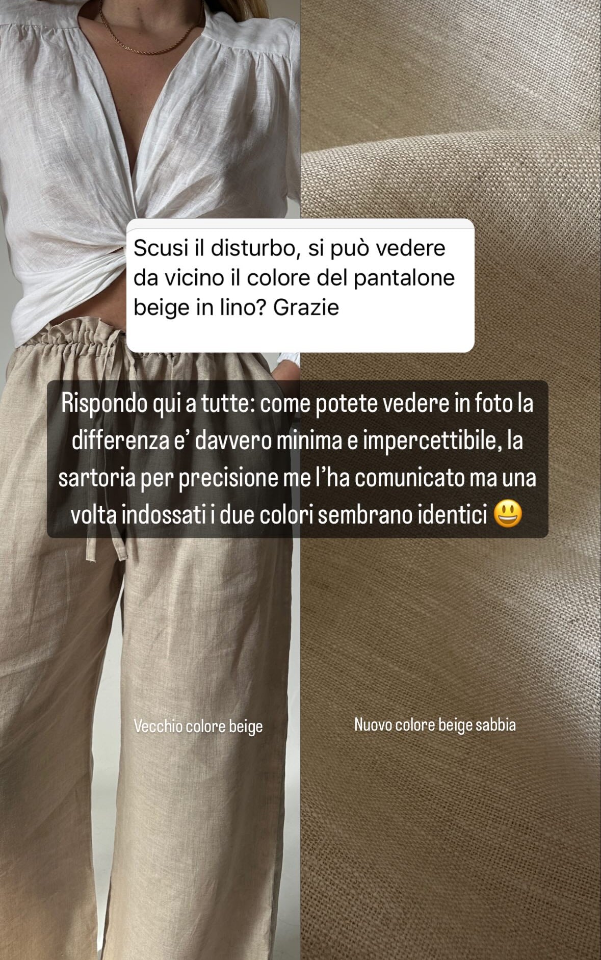 Pantalone Matilde in lino - sabbia