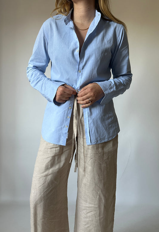 Linen and cotton blue shirt