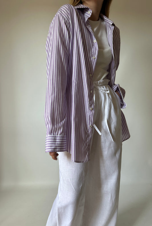 Lilac striped cotton shirt