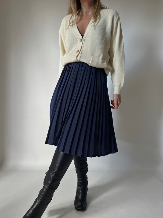 Navy plissè skirt