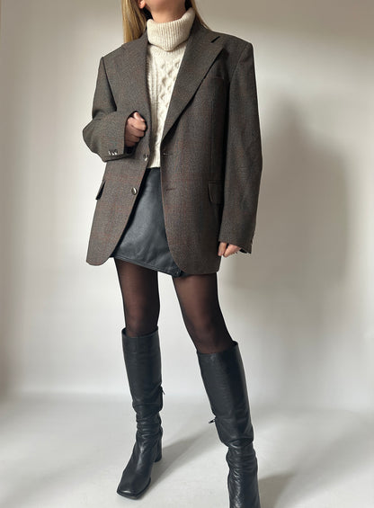 Wool and Trevira oversize blazer