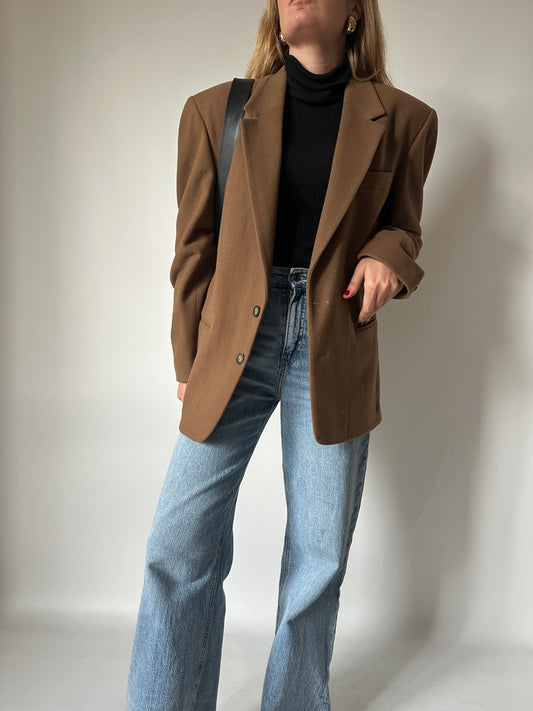 Camel oversize wool blazer