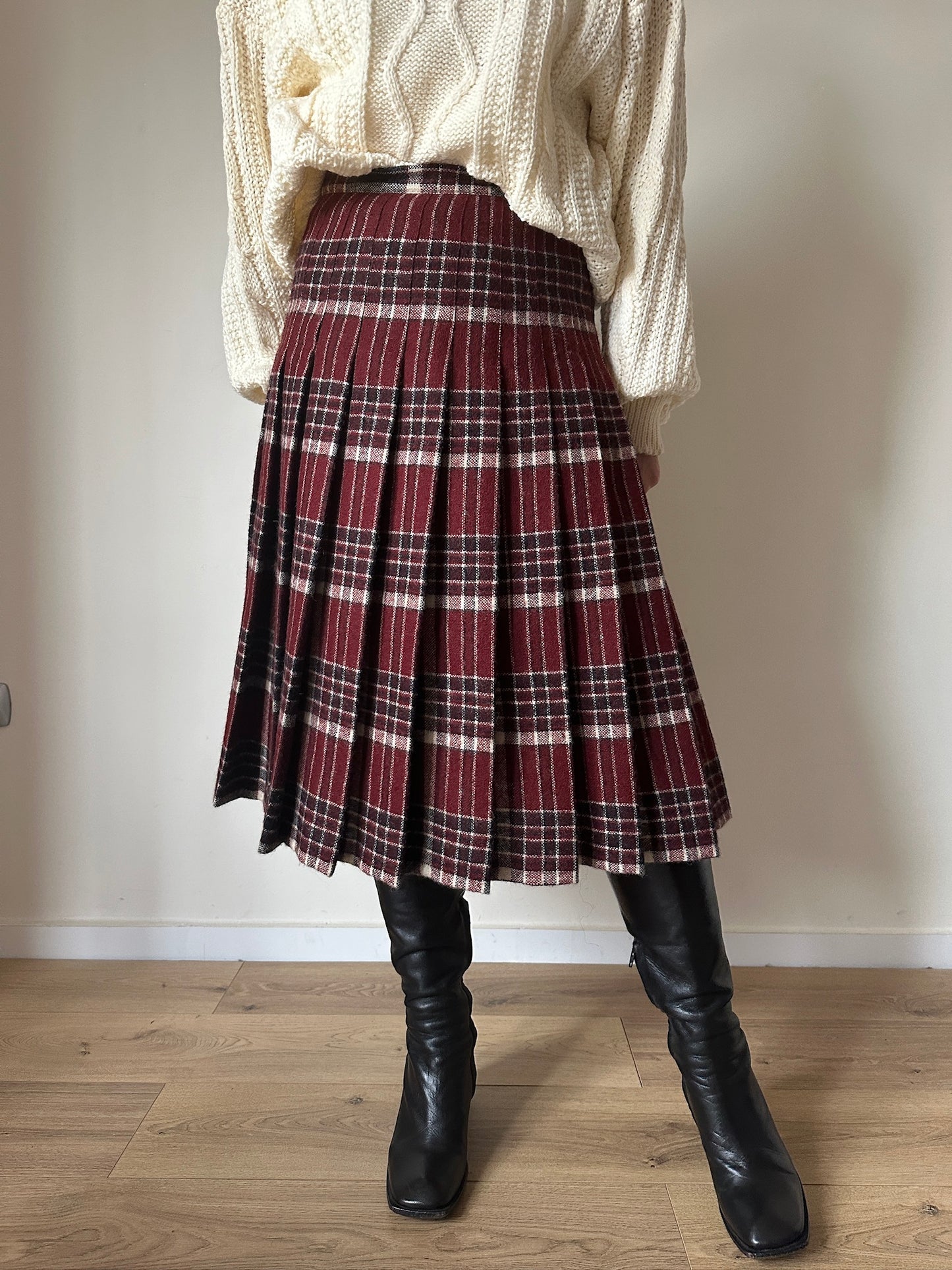 Plaid borgogna skirt