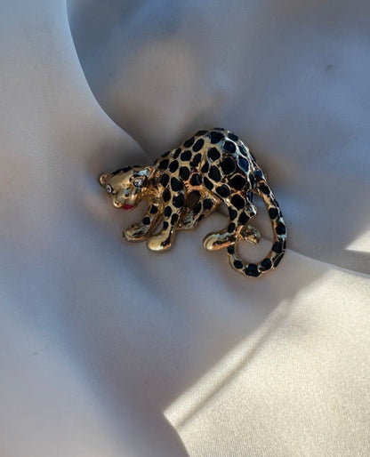 Spilla leopardo placcata oro