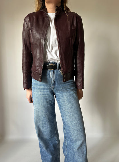 Burgundy soft leather jacket