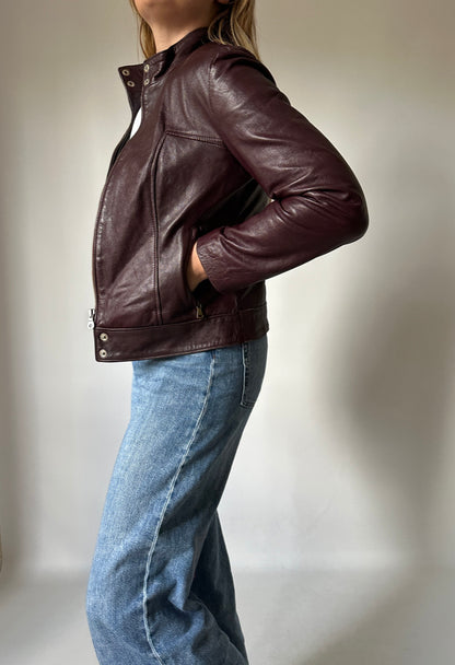 Burgundy soft leather jacket