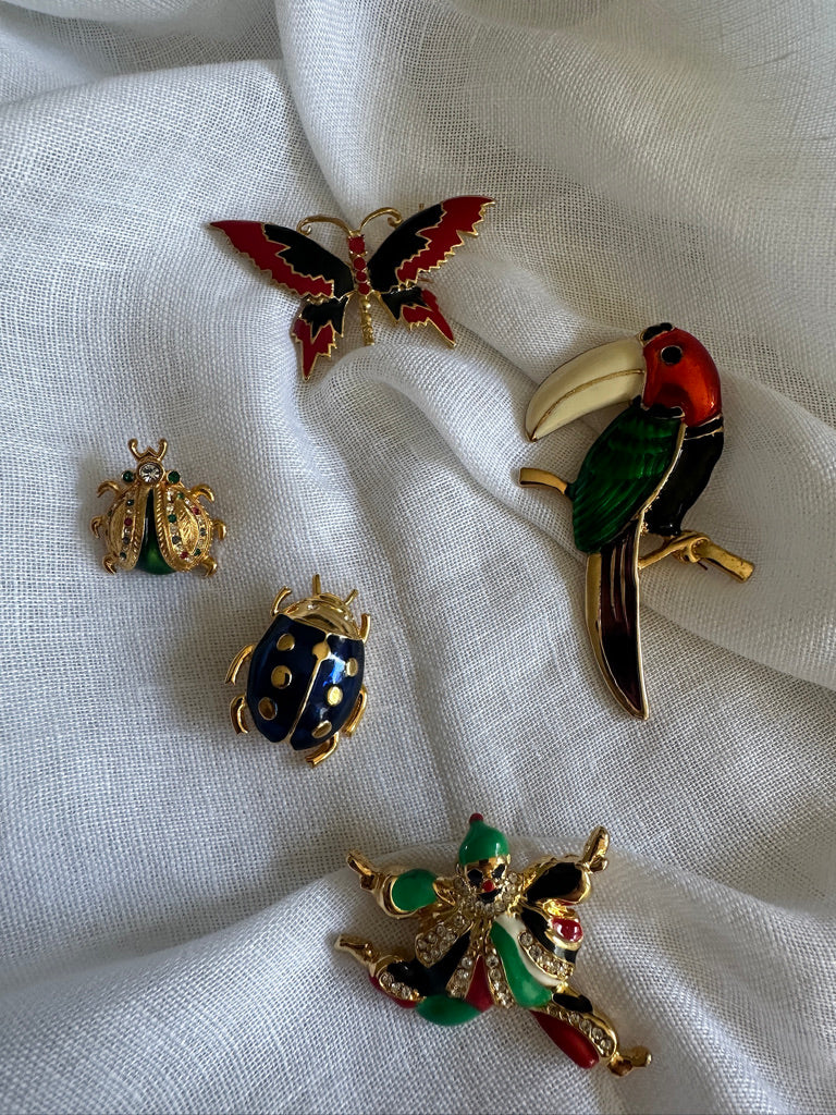 6 Spille Insetti Con Strass | Coccinelle Colorate | Per Abiti E Accessori | Regalo Vintage - Foto 5