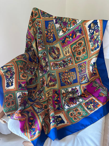 Mosaic pure silk maxi scarf