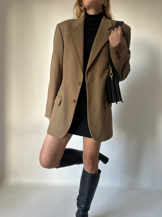 Precious wool and cachemire camel blazer