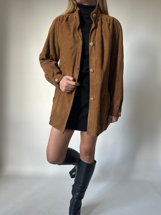 Petite camel suede jacket