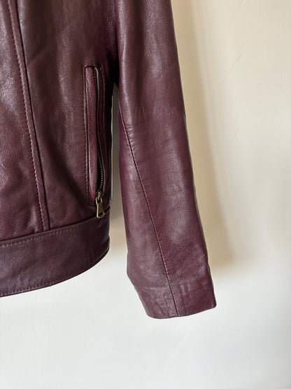 Burgundy soft leather jacket