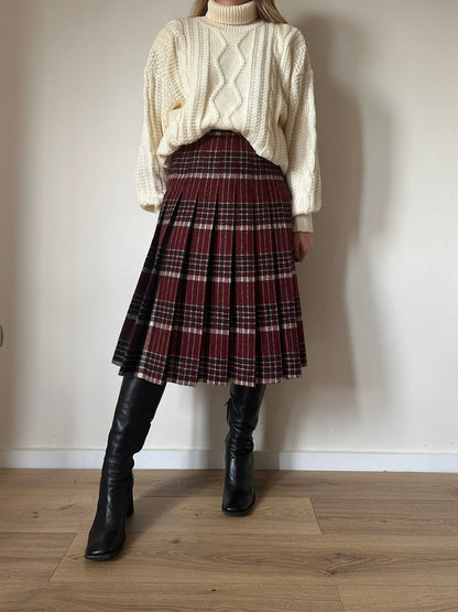 Plaid borgogna skirt