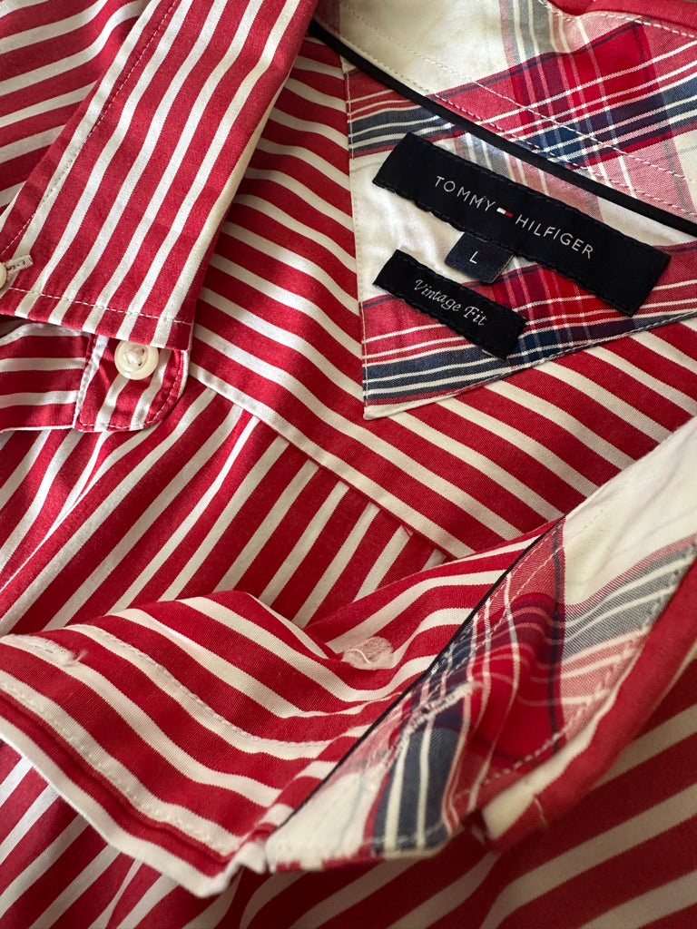 Tommy Hilfiger red striped shirt