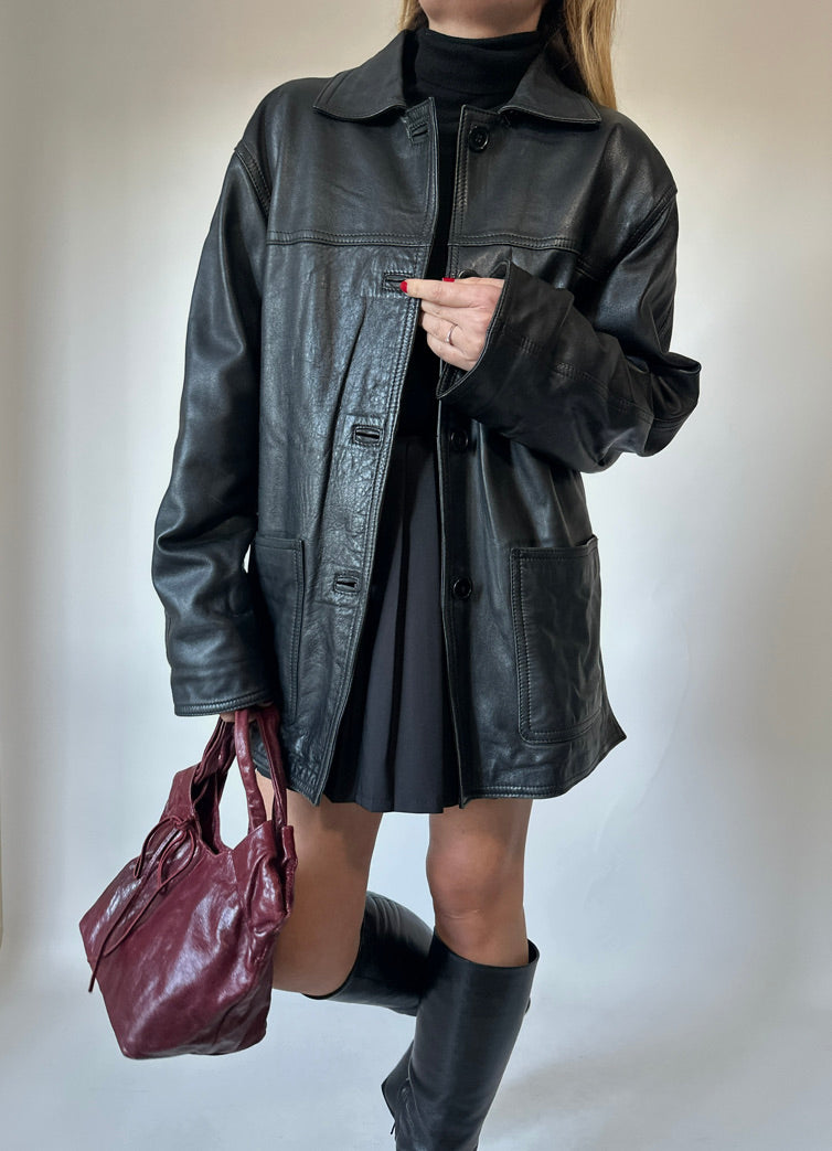 Leather black jacket