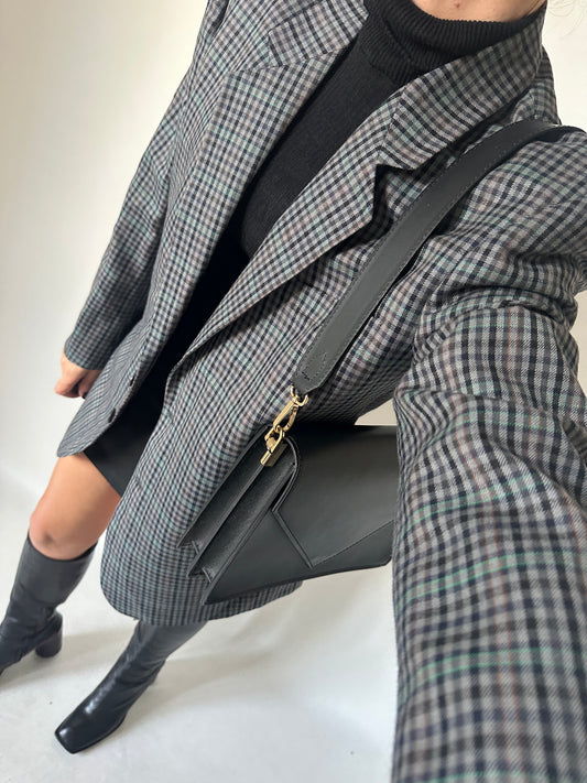 Pied de poule grey wool blazer