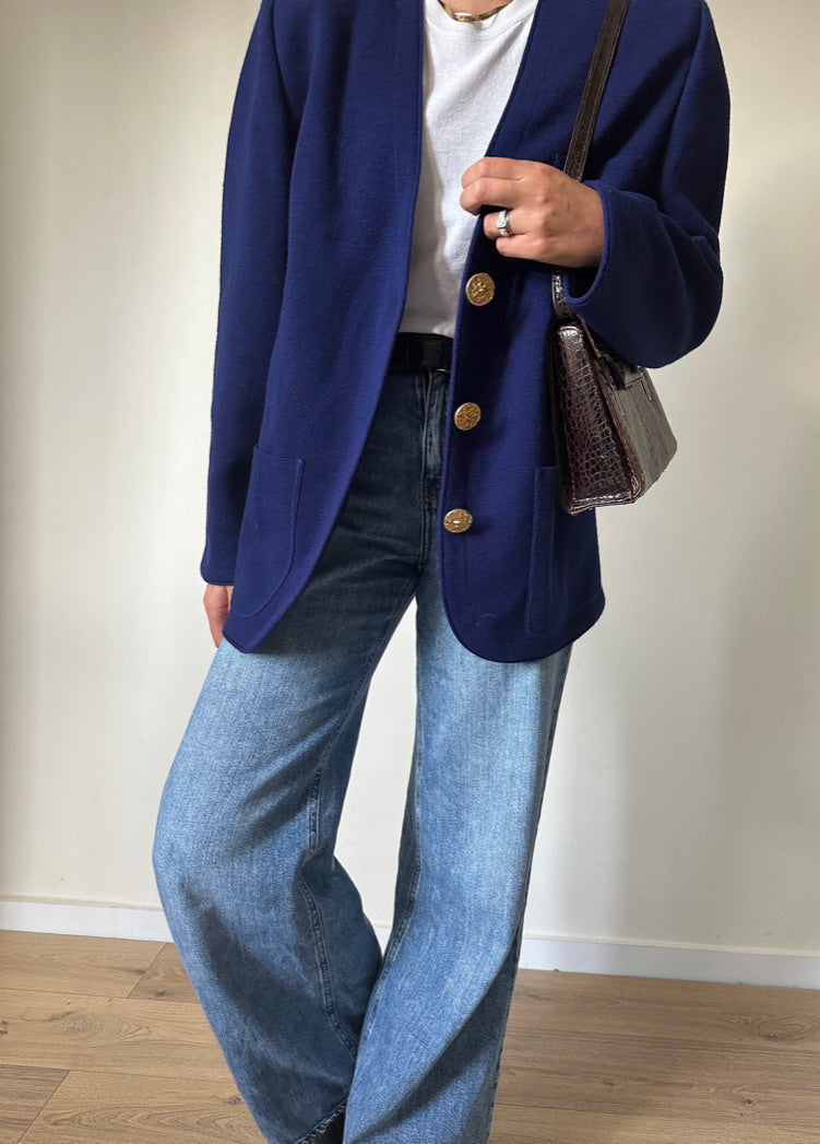 Paris navy wool blazer