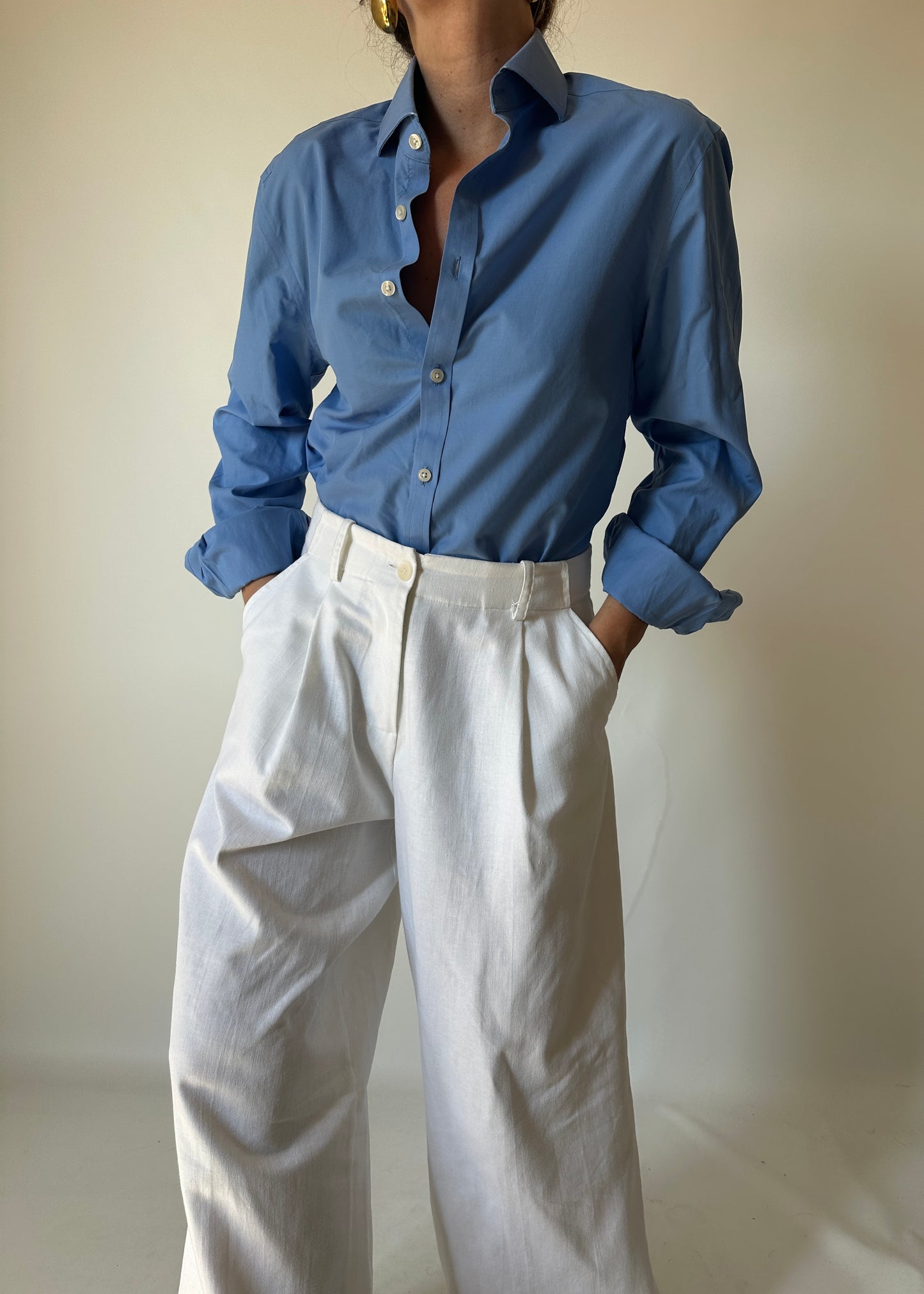 Passpartour blue cotton shirt