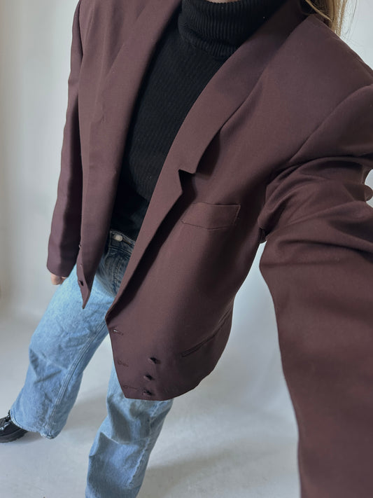 Oversize tailored burgundy blazer