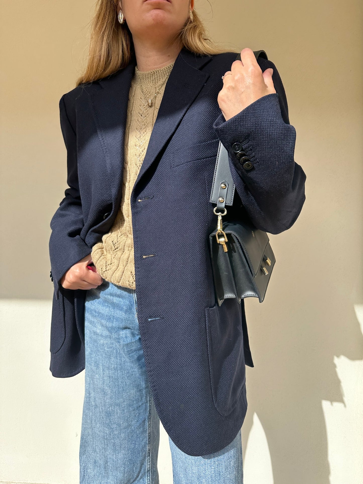 Everyday navy wool blazer