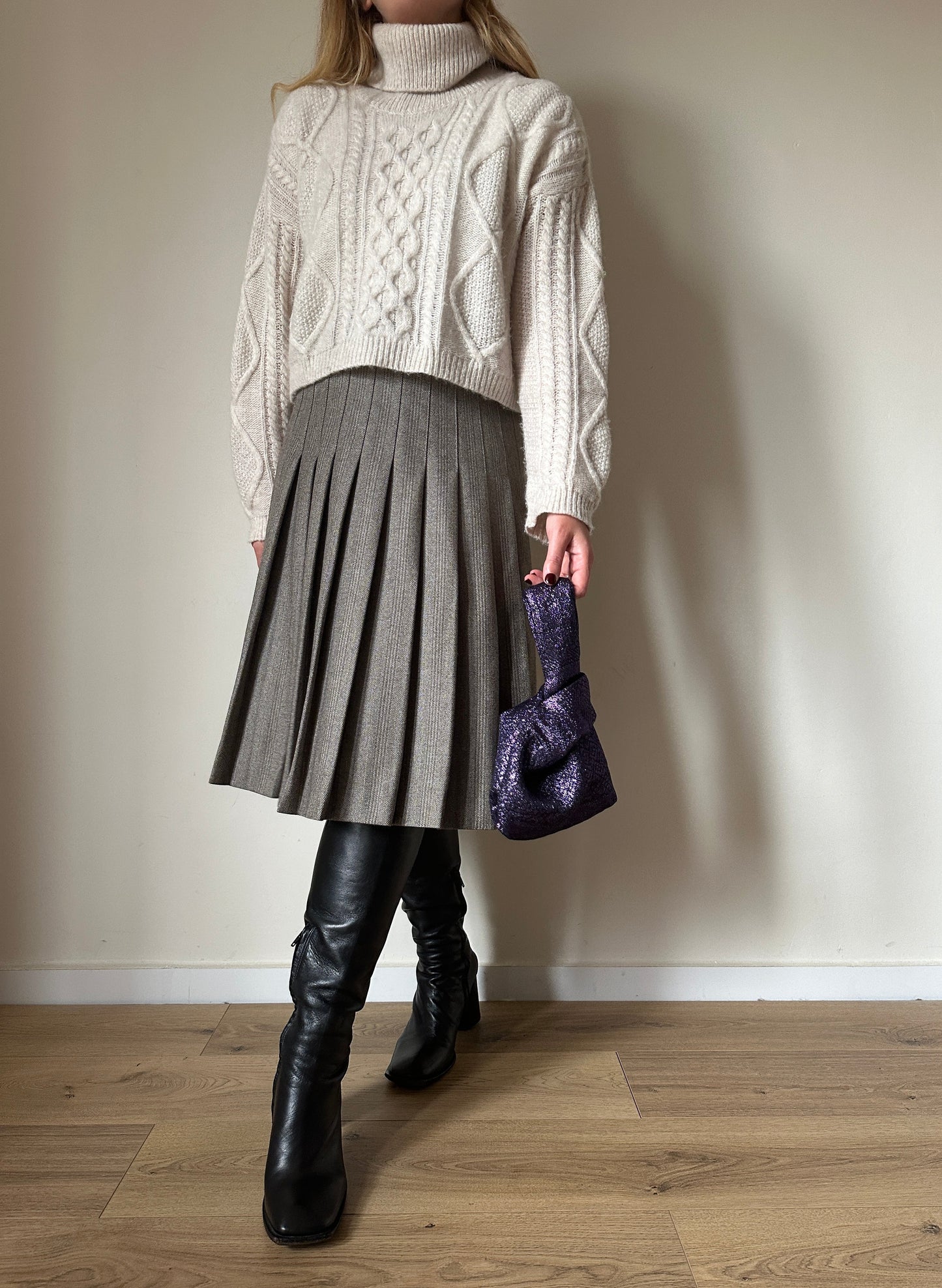 Prince of Wales wool skirt