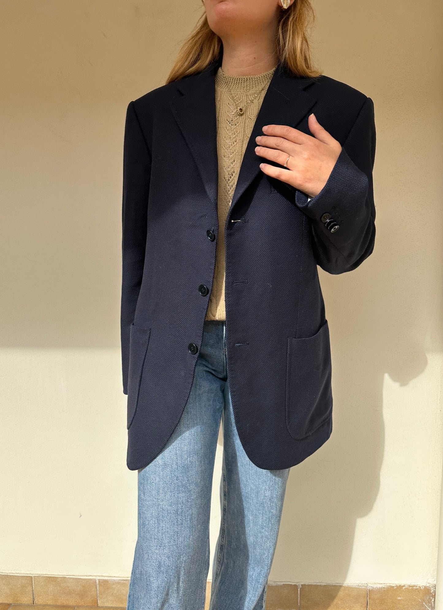 Everyday navy wool blazer