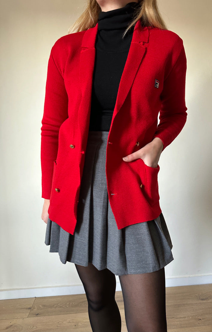 Wool red cardigan