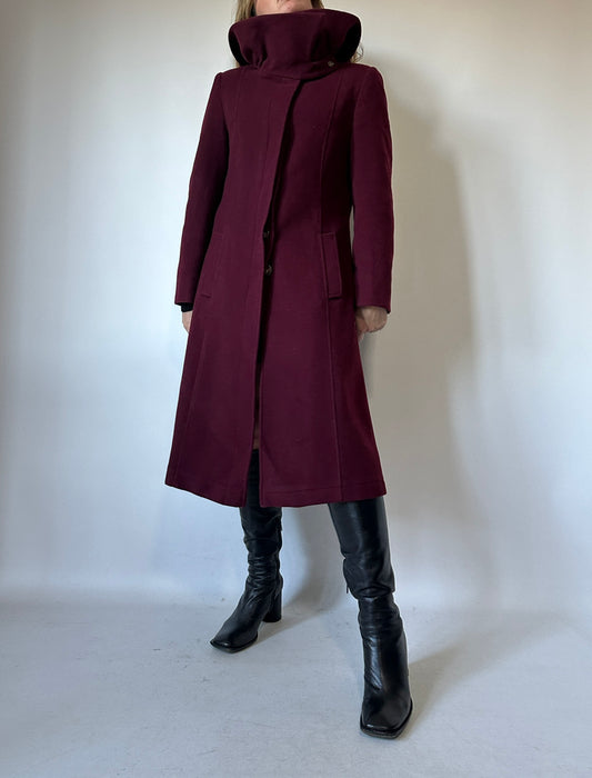 Meraviglioso cappotto borgogna Couture