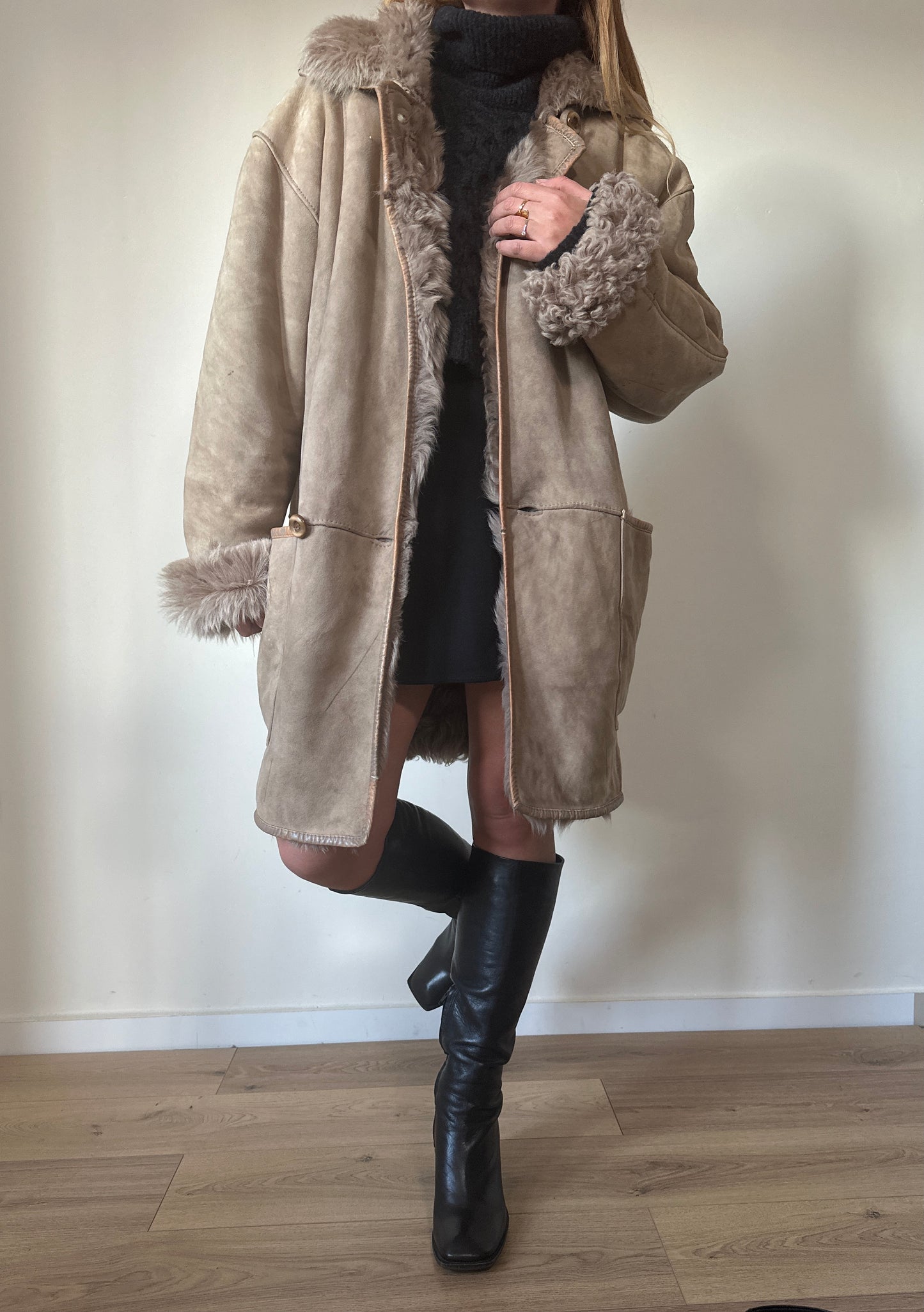 Ice shearling coat