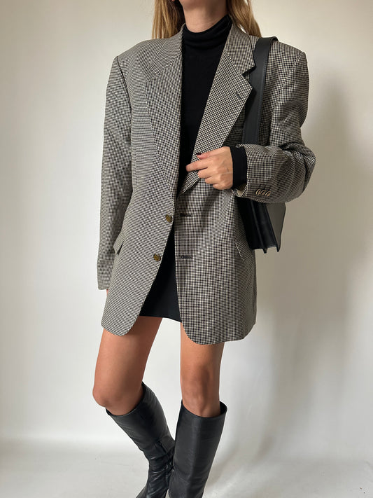 Pied de poule wool blazer