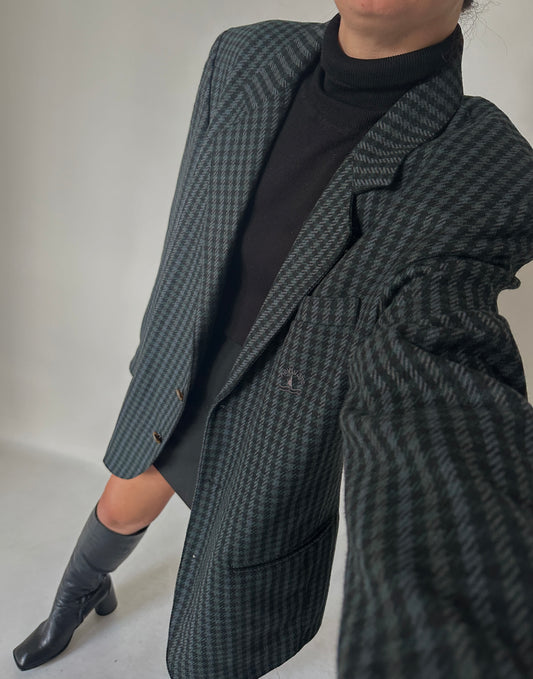 Verdone pied de poule oversize blazer