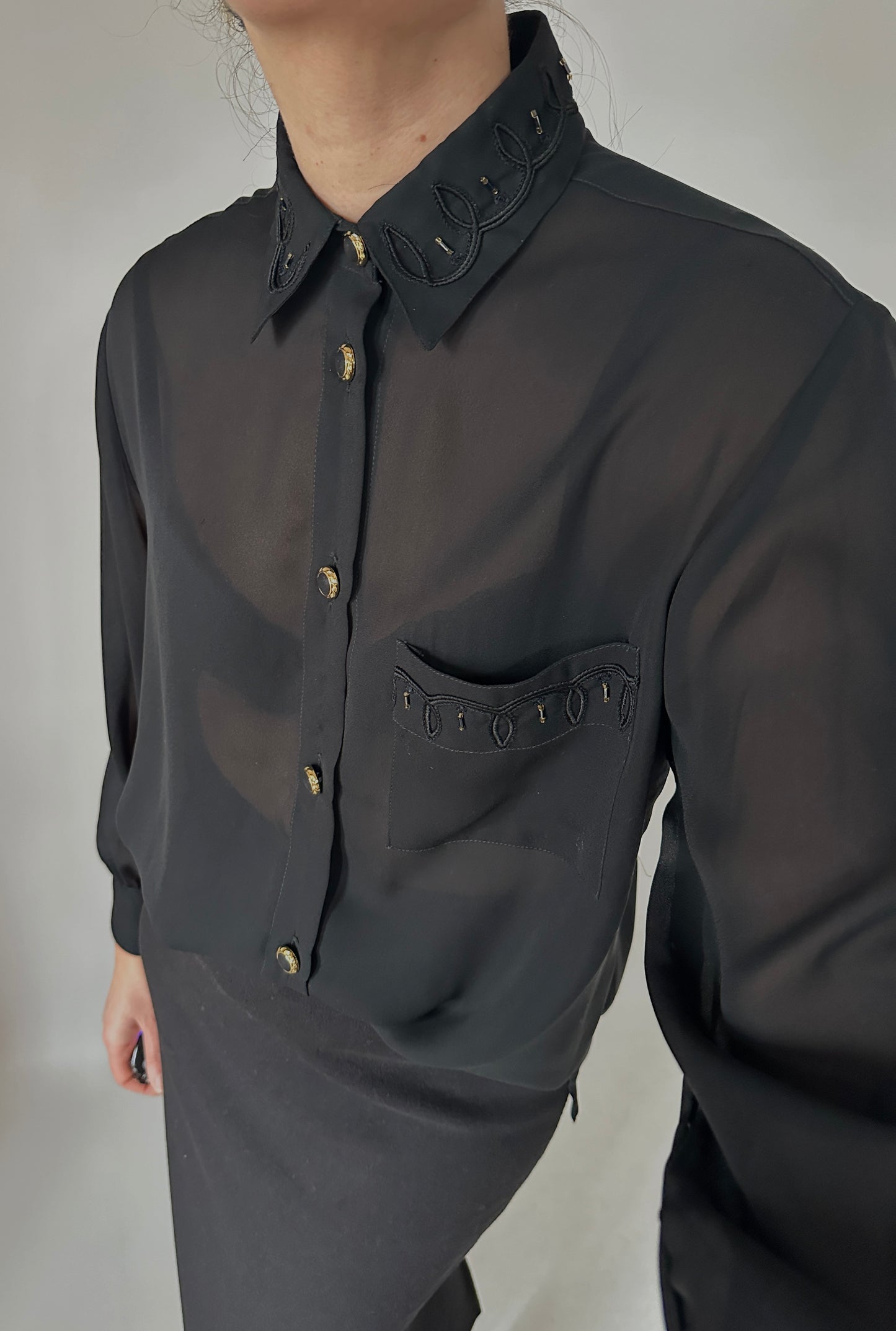 Organza black shirt