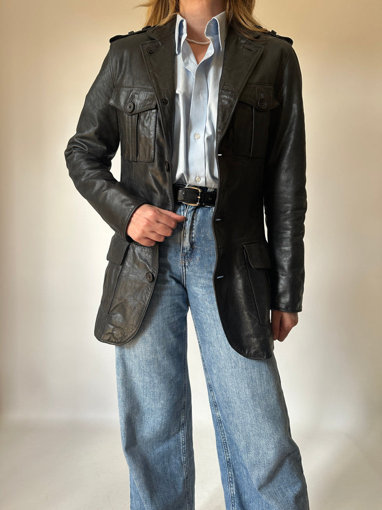 Essential leather jacket