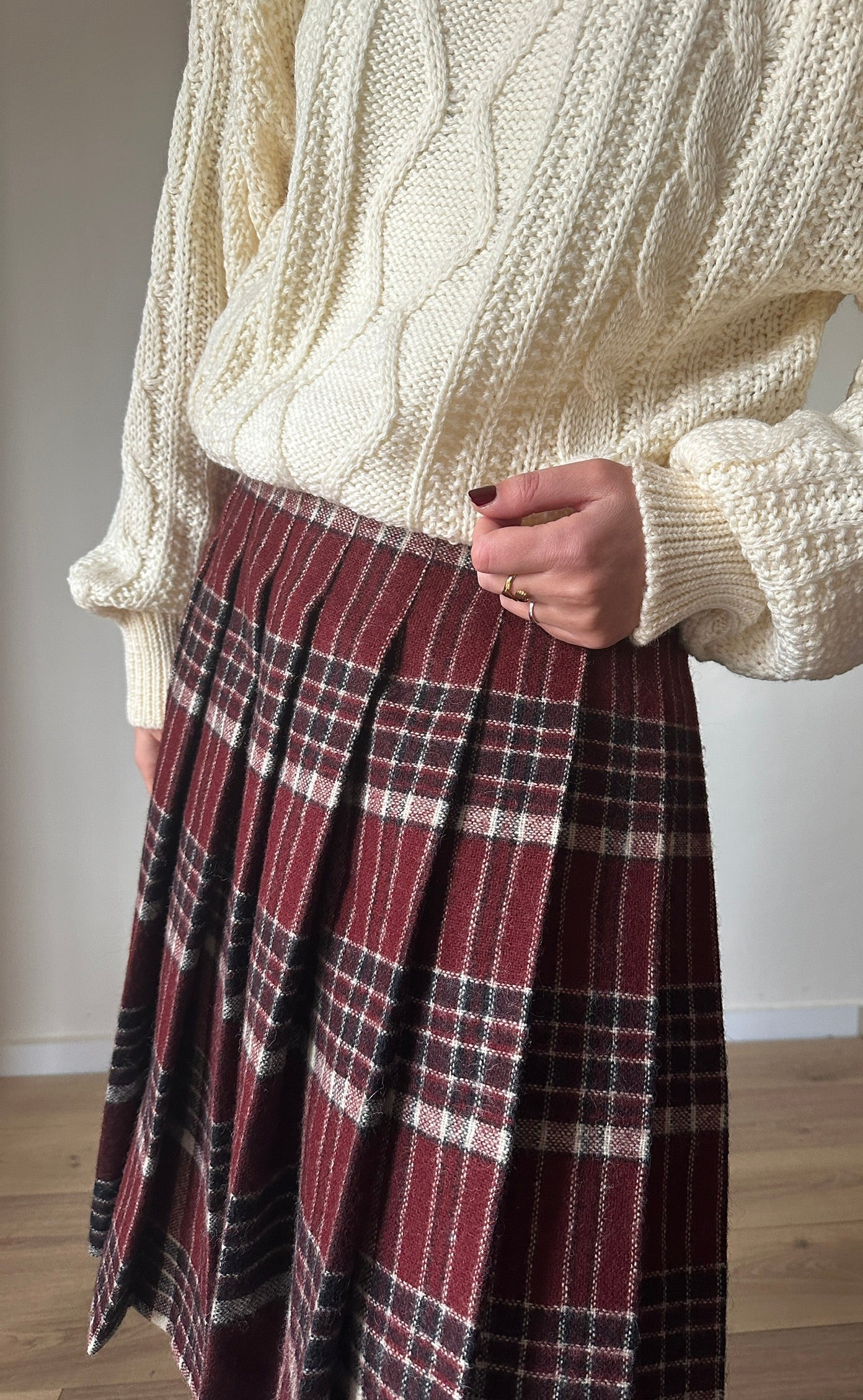 Plaid borgogna skirt