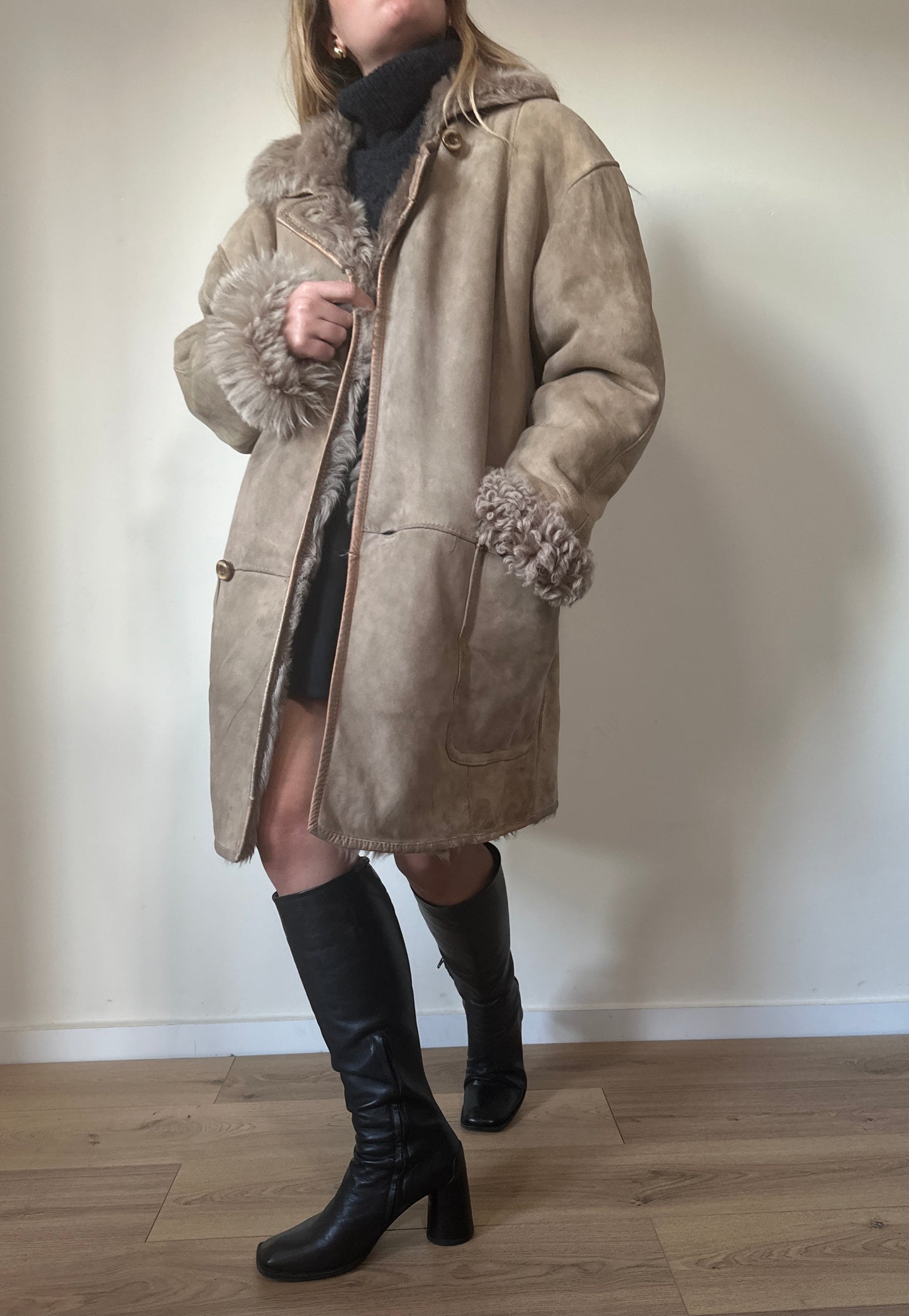 Ice shearling coat