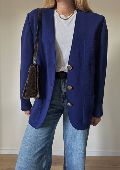 Paris navy wool blazer