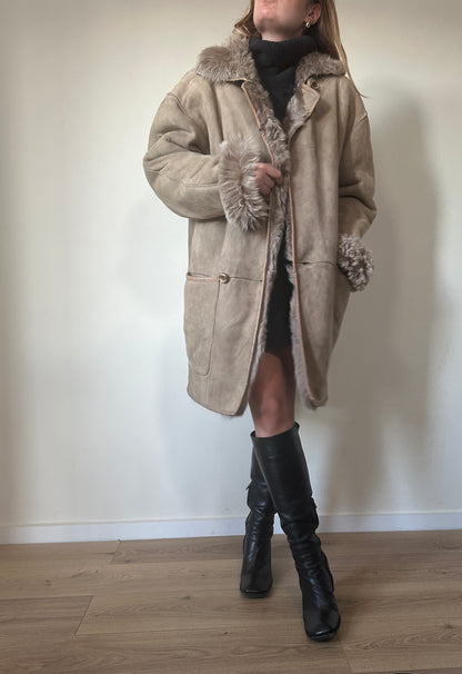 Ice shearling coat